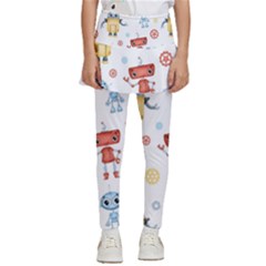 Cute-cartoon-robots-seamless-pattern Kids  Skirted Pants by uniart180623