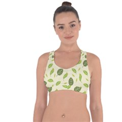 Leaf-spring-seamless-pattern-fresh-green-color-nature Cross String Back Sports Bra by uniart180623