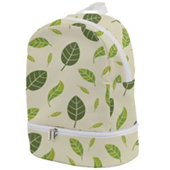 Leaf-spring-seamless-pattern-fresh-green-color-nature Zip Bottom Backpack by uniart180623