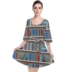 Bookshelf Velour Kimono Dress by uniart180623