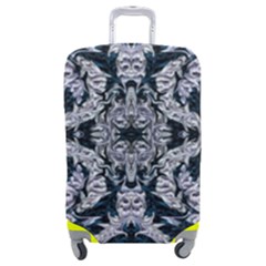 Cobalt Grey Arabesque Luggage Cover (medium) by kaleidomarblingart