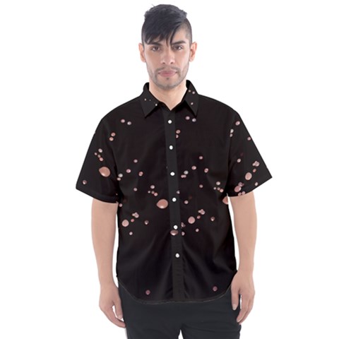 Abstract Rose Gold Glitter Background Men s Short Sleeve Shirt by artworkshop