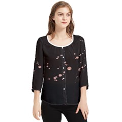 Abstract Rose Gold Glitter Background Chiffon Quarter Sleeve Blouse by artworkshop