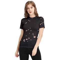 Abstract Rose Gold Glitter Background Women s Short Sleeve Rash Guard by artworkshop