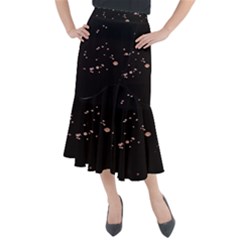 Abstract Rose Gold Glitter Background Midi Mermaid Skirt by artworkshop