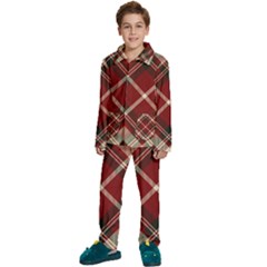 Tartan-scotland-seamless-plaid-pattern-vector-retro-background-fabric-vintage-check-color-square-geo Kids  Long Sleeve Velvet Pajamas Set by uniart180623