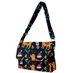 Funny Christmas Pattern Background Full Print Messenger Bag (l) by uniart180623
