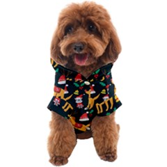 Funny Christmas Pattern Background Dog Coat by uniart180623