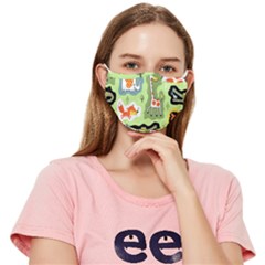 Seamless-pattern-with-wildlife-animals-cartoon Fitted Cloth Face Mask (adult) by uniart180623