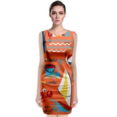 Seamless-pattern-vector-beach-holiday-theme-set Classic Sleeveless Midi Dress by uniart180623