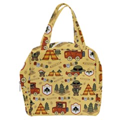 Seamless-pattern-funny-ranger-cartoon Boxy Hand Bag by uniart180623