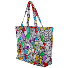 Graffiti-characters-seamless-pattern Zip Up Canvas Bag by uniart180623