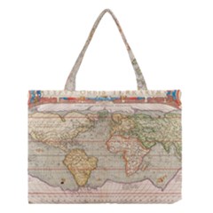 Old World Map Of Continents The Earth Vintage Retro Medium Tote Bag by uniart180623