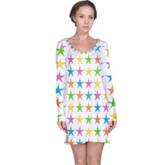 Star-pattern-design-decoration Long Sleeve Nightdress by uniart180623