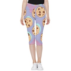 Cookies Chocolate Chips Chocolate Cookies Sweets Inside Out Lightweight Velour Capri Leggings  by uniart180623