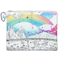 Rainbow Fun Cute Minimal Doodle Drawing Arts Canvas Cosmetic Bag (xxl) by uniart180623