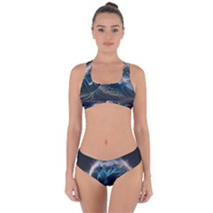 Tsunami Waves Ocean Sea Water Rough Seas Criss Cross Bikini Set by uniart180623