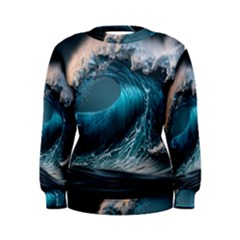 Tsunami Waves Ocean Sea Water Rough Seas Women s Sweatshirt by uniart180623