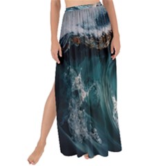 Tsunami Waves Ocean Sea Water Rough Seas Maxi Chiffon Tie-up Sarong