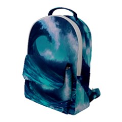 Tsunami Tidal Wave Ocean Waves Sea Nature Water Flap Pocket Backpack (large) by uniart180623