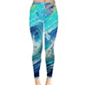 Tsunami Waves Ocean Sea Nautical Nature Water Painting Inside Out Leggings View1