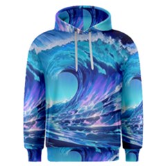 Tsunami Tidal Wave Ocean Waves Sea Nature Water Blue Men s Overhead Hoodie by uniart180623