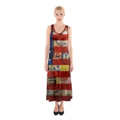 Usa Flag United States Sleeveless Maxi Dress by uniart180623