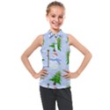 New Year Christmas Snowman Pattern, Kids  Sleeveless Polo Tee View1