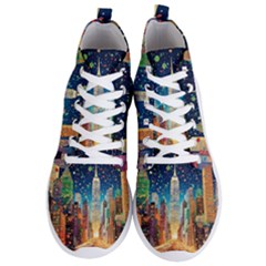 New York Confetti City Usa Men s Lightweight High Top Sneakers by uniart180623