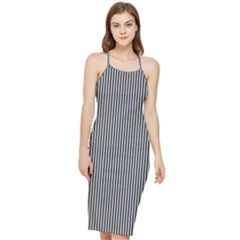 Stripe Line Pattern Black Lines Bodycon Cross Back Summer Dress by Ravend