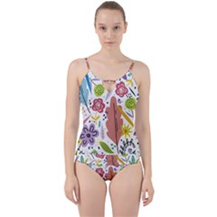 Flower Spring Cut Out Top Tankini Set