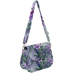 Beautiful Rosemary Floral Pattern Saddle Handbag by Ravend