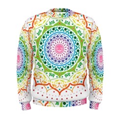 Mandala Pattern Rainbow Pride Men s Sweatshirt by Ravend