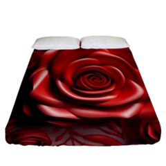 Roses Flowers Plant Fitted Sheet (california King Size) by Ravend