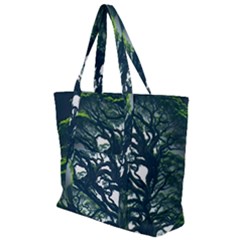 Tree Leaf Green Forest Wood Natural Nature Zip Up Canvas Bag by Ravend