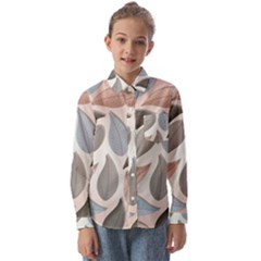 Leaves Pastel Background Nature Kids  Long Sleeve Shirt