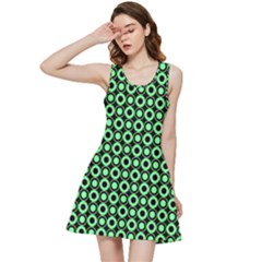 Mazipoodles Green Donuts Polka Dot Inside Out Racerback Dress by Mazipoodles