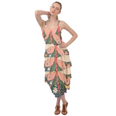 Bug Nature Flower Dragonfly Layered Bottom Dress