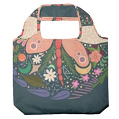 Bug Nature Flower Dragonfly Premium Foldable Grocery Recycle Bag by Ravend