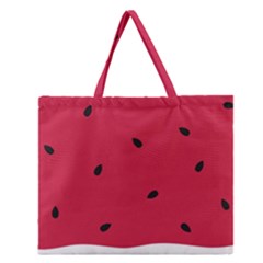 Minimalist Summer Watermelon Wallpaper Zipper Large Tote Bag by Ravend