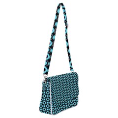 Mazipoodles Blue Donuts Polka Dot Shoulder Bag With Back Zipper by Mazipoodles