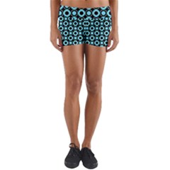 Mazipoodles Blue Donuts Polka Dot Yoga Shorts