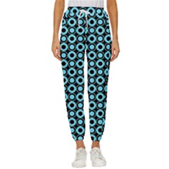 Mazipoodles Blue Donuts Polka Dot Women s Cropped Drawstring Pants by Mazipoodles