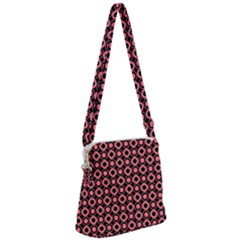 Mazipoodles Red Donuts Polka Dot  Zipper Messenger Bag by Mazipoodles