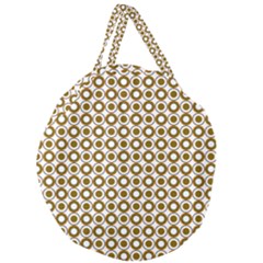 Mazipoodles Olive White Donuts Polka Dot Giant Round Zipper Tote by Mazipoodles