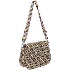 Mazipoodles Olive White Donuts Polka Dot Saddle Handbag by Mazipoodles