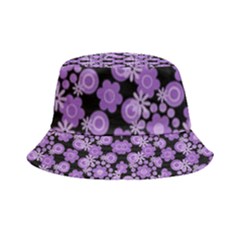 Bitesize Flowers Pearls And Donuts Lilac Black Inside Out Bucket Hat