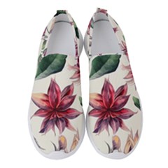 Floral Pattern Women s Slip On Sneakers by designsbymallika