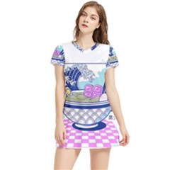 Ramen Kanji Vaporwave Artwork Minimalism Women s Sports Skirt by Bangk1t