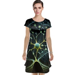 Ai Generated Neuron Network Connection Cap Sleeve Nightdress
